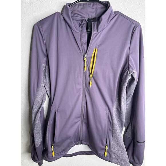 Adidas Jacket Full Zip Pockets Purple Lightweight Activewear Women’s Medium - Picture 9 of 13